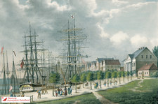 Bremerhaven als Auswandererhafen, 1845