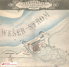Situationskarte von Bremerhaven, 1849