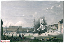 Bremerhaven, Stahlstich von 1841 (A. H. Payne)